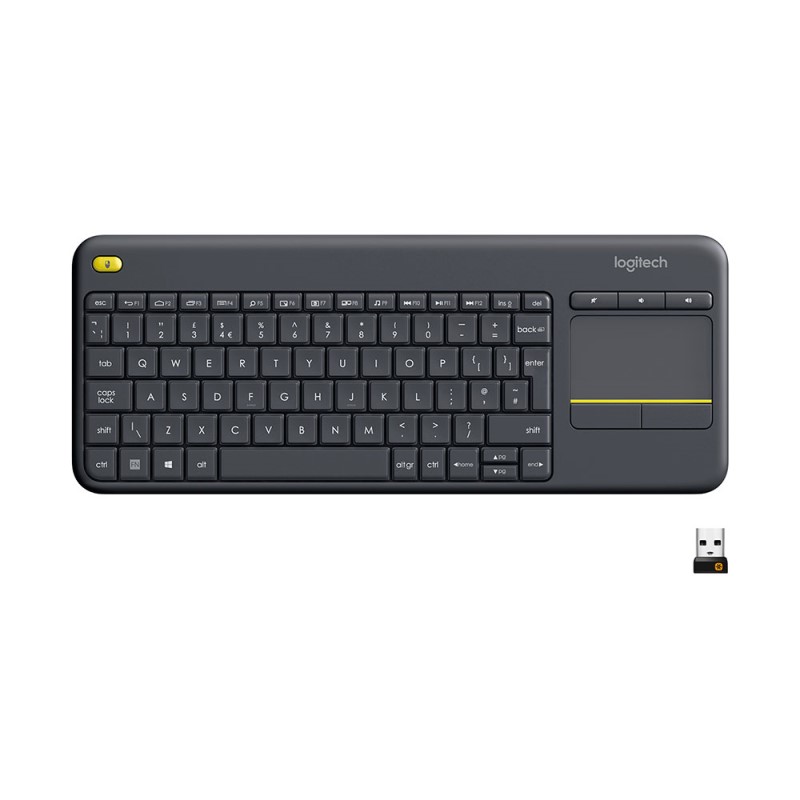 TECLADO LOGITECH K400 PLUS C/TOUCHPAD USB UNIFYING BLACK (920-007123)