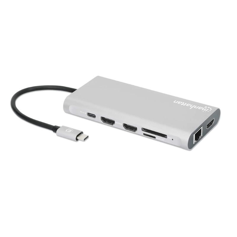 DOCKING MANHATTAN USB-C 12 PTOS HDMIx3 USB-C PD/USBv3.2 (130660)