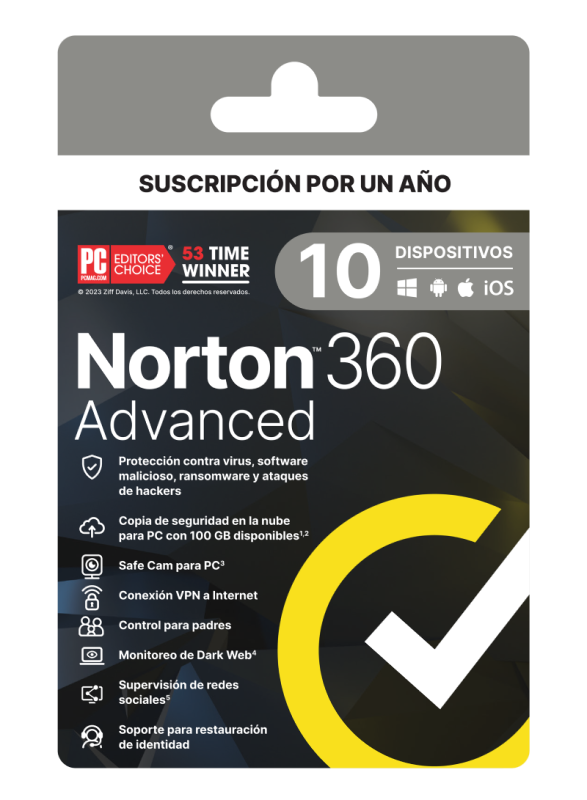 NORTON 360 ADVANCED 1 USER 10 DEVICE 1YR (21443261)