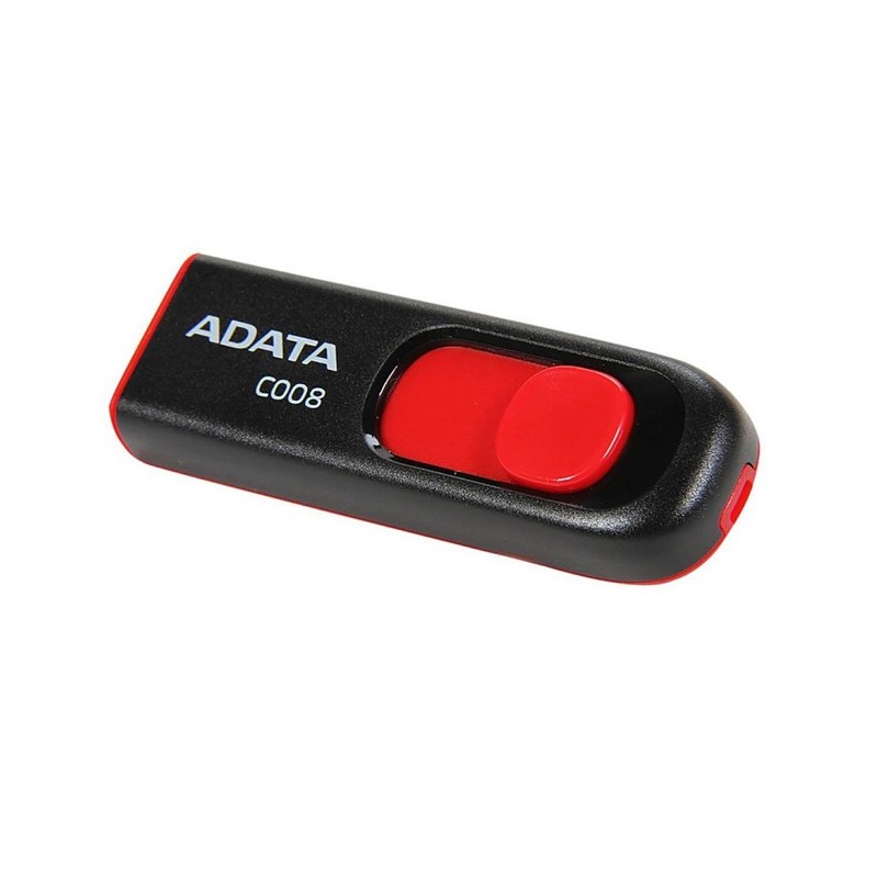 MEMORIA FLASH ADATA C008 64GB USB 2.0 NEGRO/ROJO (AC008-64G-RKD)