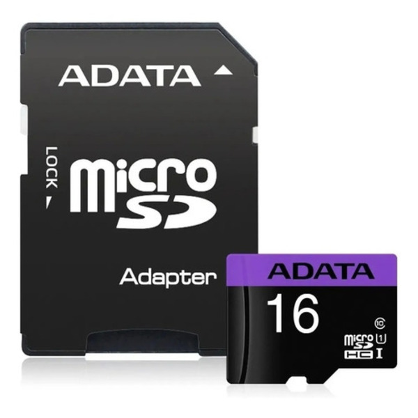 MEMORIA MICRO SDHC ADATA 16GB UHS-I U1 C/ADAPT (AUSDH16GUICL10-RA1)