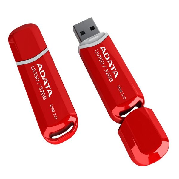 MEMORIA FLASH ADATA UV150 32GB USB 3.1 ROJO (AUV150-32G-RRD)