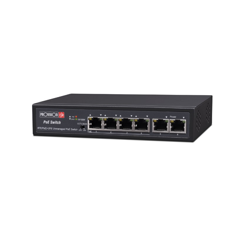 PROVISION SWITCH 4CH 4+2-PORT 10/100MB 60W (POES-0460C+2I)