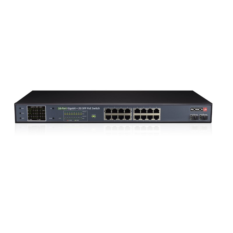 PROVISION SWITCH POE 16CH 16+2 10/100/1000MB 250W (POES-16250GCL+2SFP)