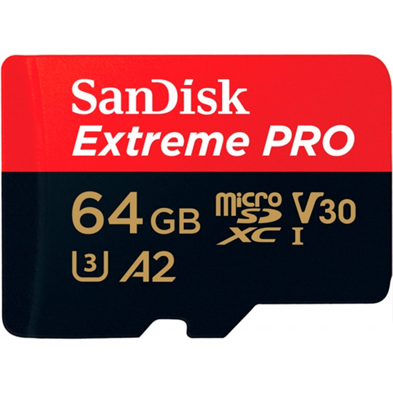 MEMORIA SANDISK MICRO SD EXTREME PRO 64GB V30 A2 (SDSQXCY-064G-GN6MA)