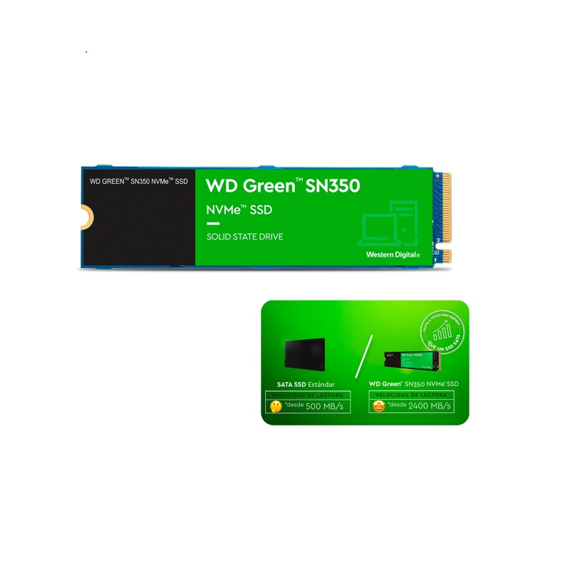 UNIDAD SSD M.2 WD SN350 240GB WDS240G2G0C GREEN PCIE NVME
