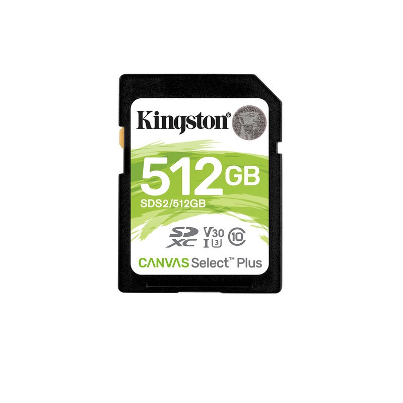MEMORIA SD KINGSTON SDXC CANVAS SELECT 100R CL10 UHS-I V30(SDS2/512GB)
