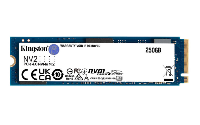 UNIDAD SSD KINGSTON NV2 250GB M.2 2280 NVMe 3000MB/s(SNV2S/250G)