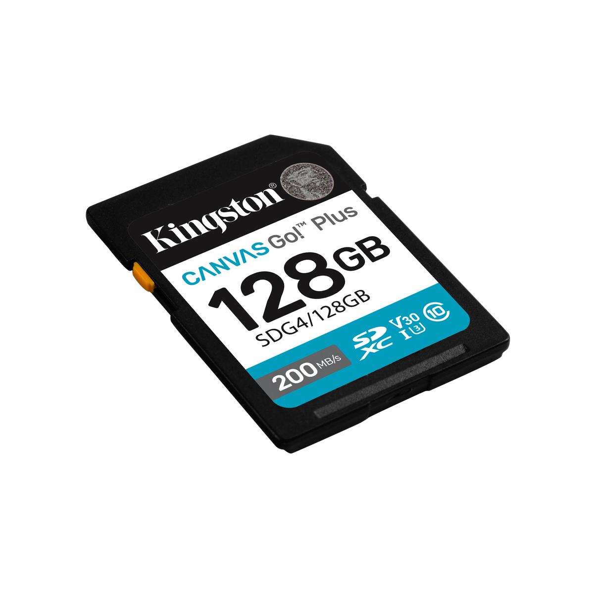 MEMORIA SDXC KINGSTON 128GB CANVAS GOPLUS G4 C10 UHS-I V30 (SDG4/128GB)