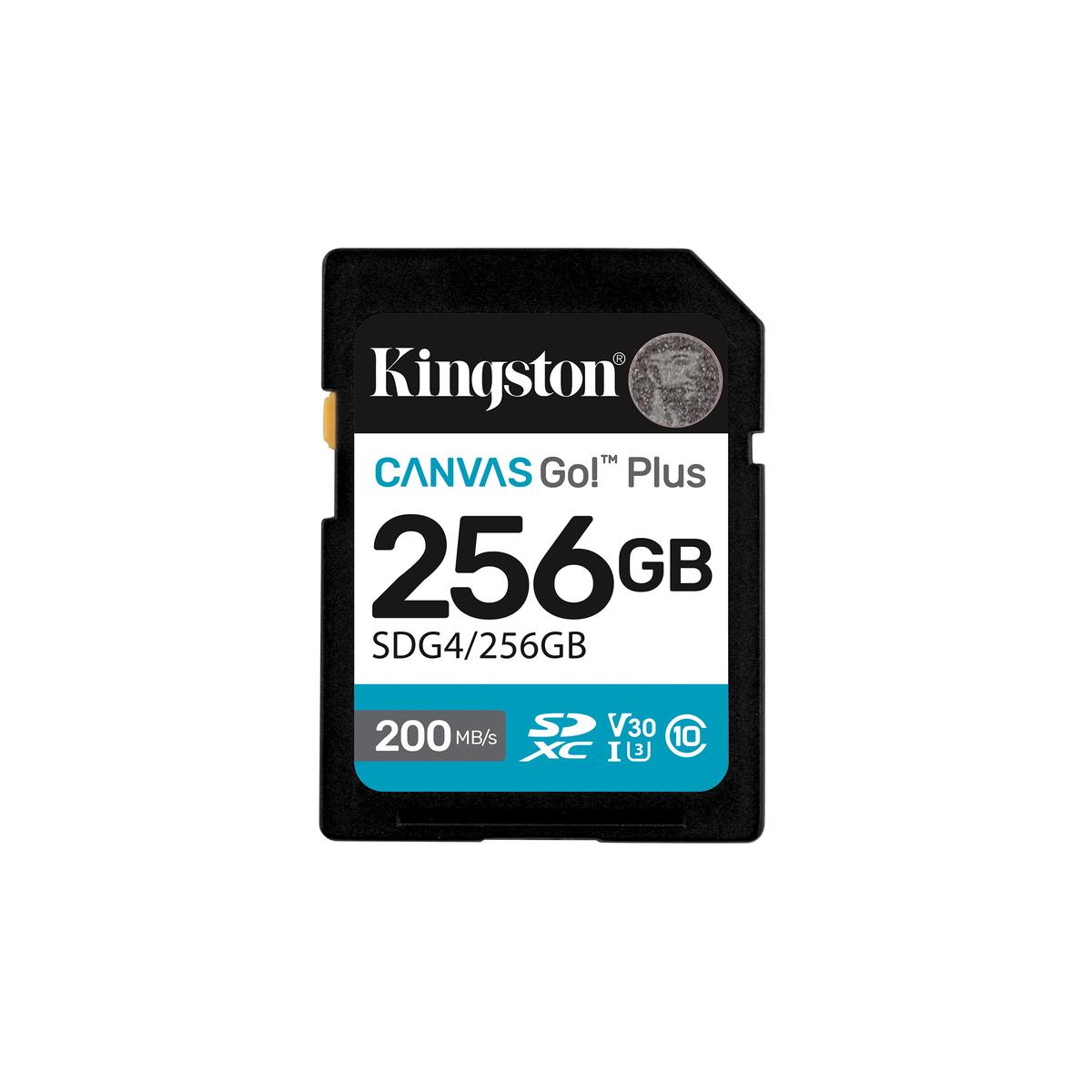 MEMORIA SDXC KINGSTON 256GB CANVAS GOPLUS G4 C10 UHS-I V30 (SDG4/256GB)