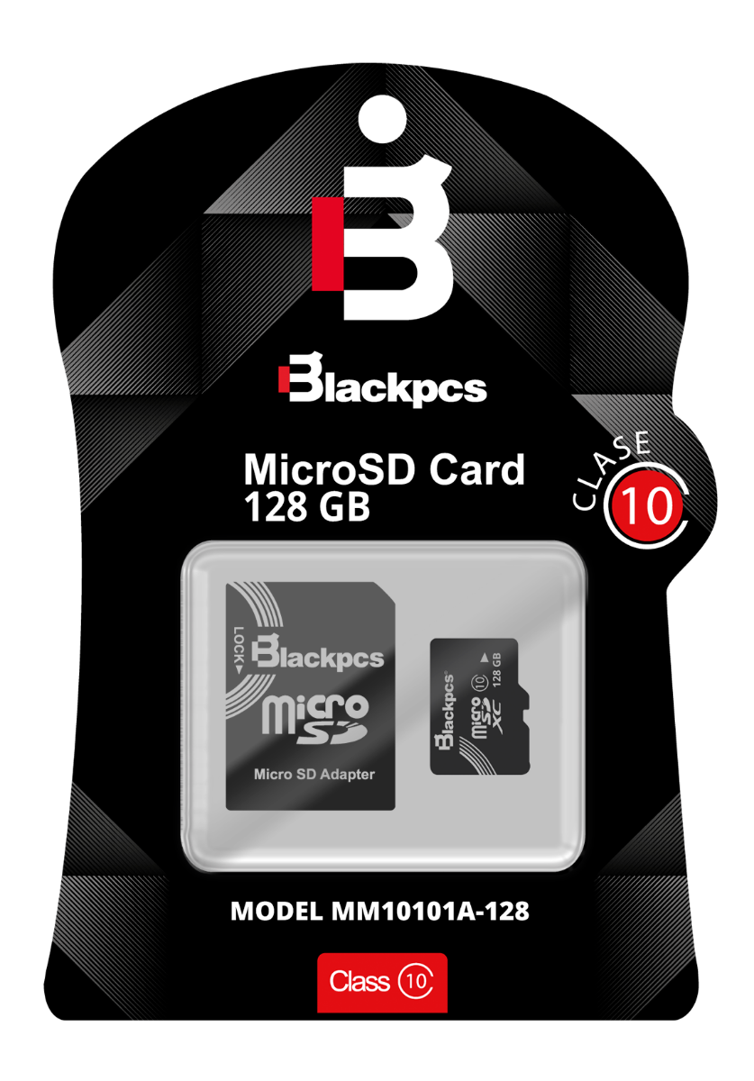 MEMORIA MICRO SD BLACKPCS CL10 128GB C/ADAPTADOR (MM10101A-128)