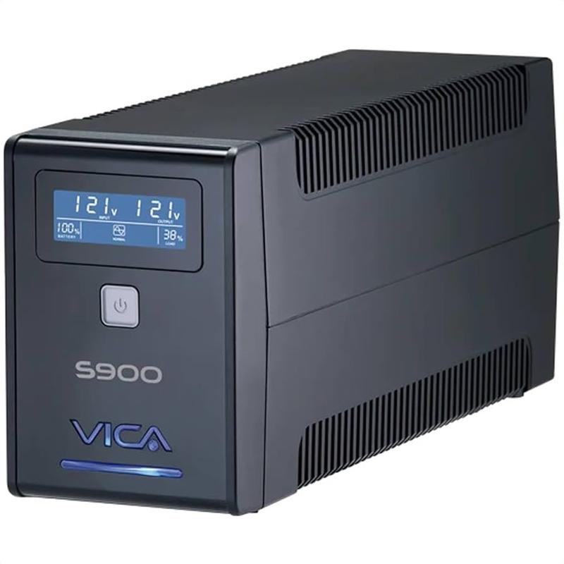 (ED) NO BREAK/UPS VICA 900VA/550W 8 TOMAS (4) REGU Y (4) RESP RJ11 PANTALLA LCD (S 900)