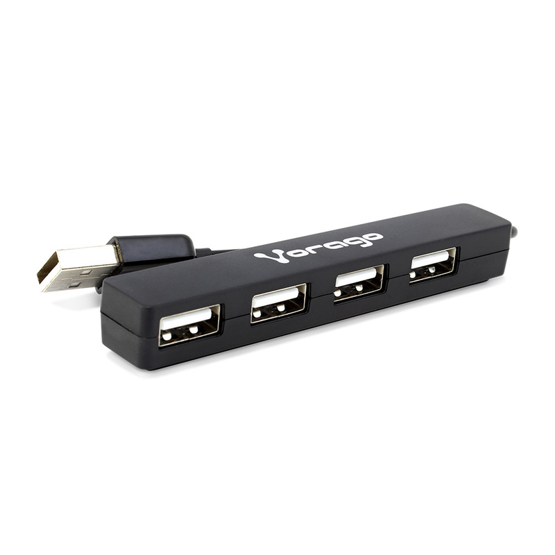 HUB USB VORAGO EXTENSOR A 4 PUERTOS 2.0 HEMBRA SLIM NEGRO HU-100