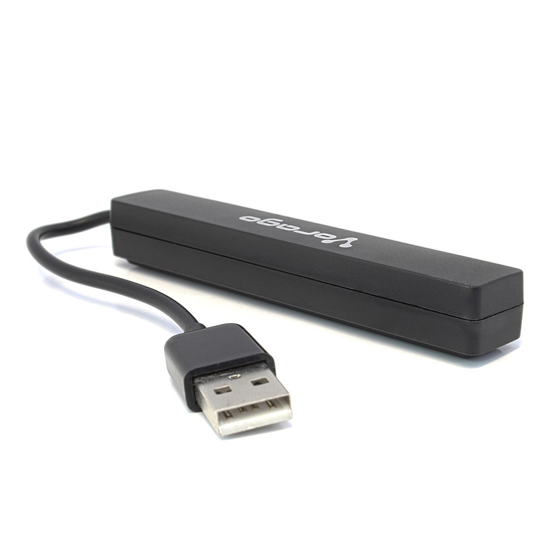 HUB USB VORAGO EXTENSOR A 4 PUERTOS 2.0 HEMBRA SLIM NEGRO HU-100