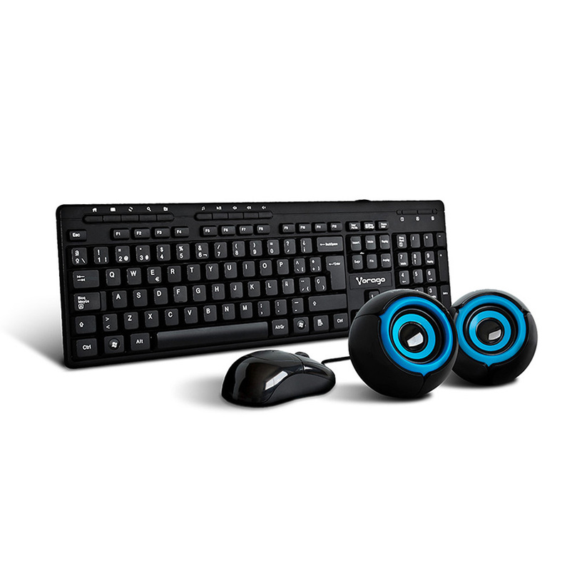 KIT TECLADO / MOUSE / BOCINAS VORAGO KMS-104