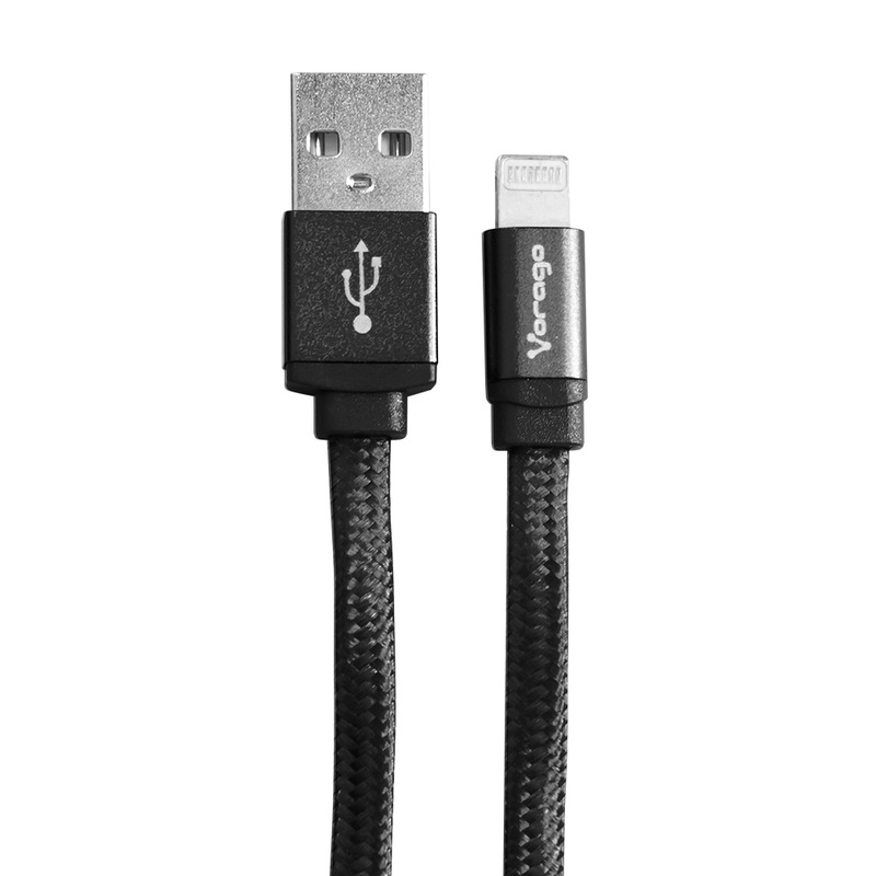 CABLE VORAGO USB-APPLE LIGHTNING (8 PINES) 1 METRO NEGRO CAB-119-BK