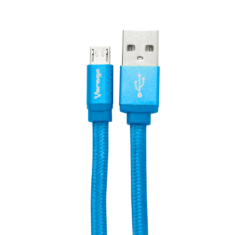 CABLE VORAGO USB 2.0 A MICRO USB 1 METROS AZUL CAB-113-BL