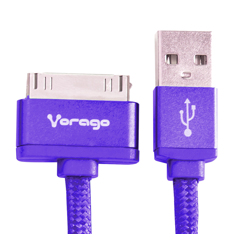 CABLE VORAGO USB-APPLE DOCK (30 PINES) 1 METRO MORADO CAB-118-PR