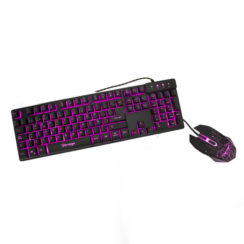 KIT VORAGO START THE GAME TECLADO Y MOUSE RETROILUMINADO USB KM-500