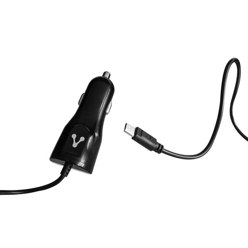 CARGADOR PARA AUTO VORAGO 1XUSB 2.0 + CABLE MICRO USB 2.4 A NEGRO AU-303