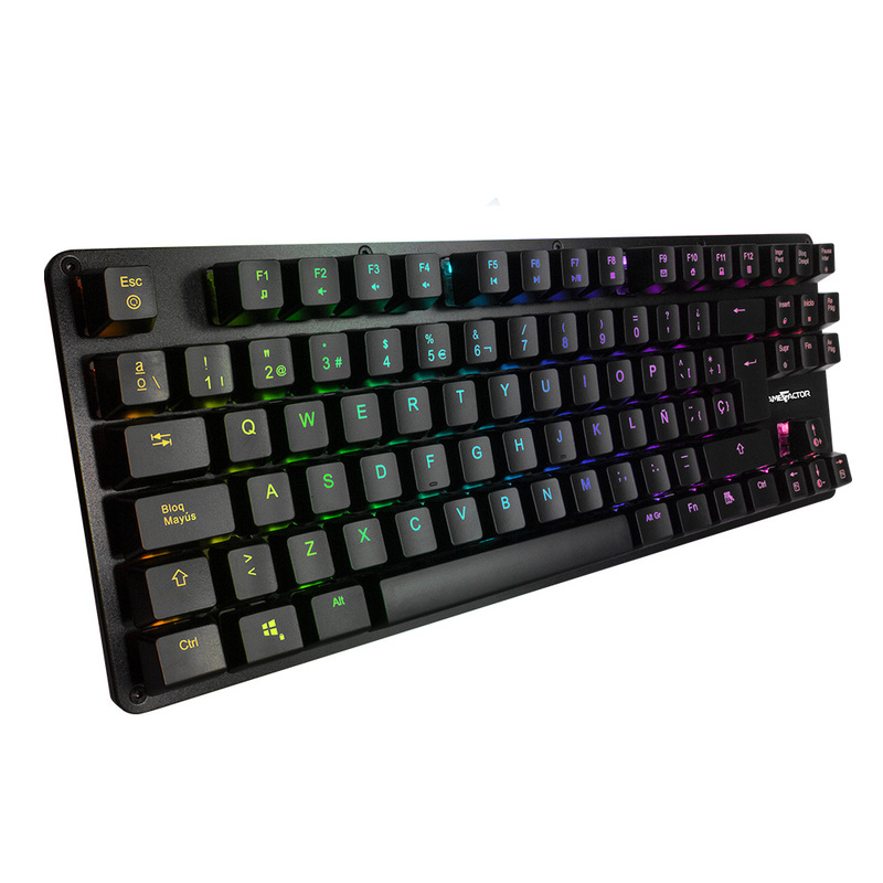 TECLADO MECANICO TKL GAME FACTOR RGB,USB NEGRO, SWITCH BLUE KBG500-BL
