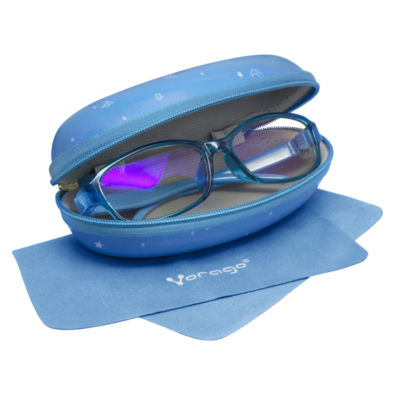 LENTES PARA PC/TABLET VORAGO KG-200,KIDS,ANTIBLUE LIGHT,ESTUCHE AZUL