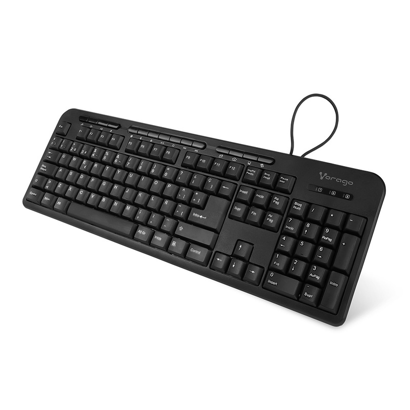 TECLADO VORAGO ALAMBRICO 105+15 TECLAS MULTIMEDIA USB ESPAÑOL KB-204