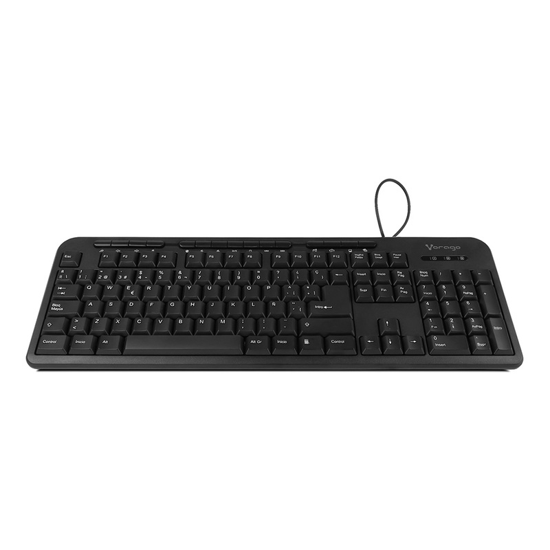 TECLADO VORAGO ALAMBRICO 105+15 TECLAS MULTIMEDIA USB ESPAÑOL KB-204