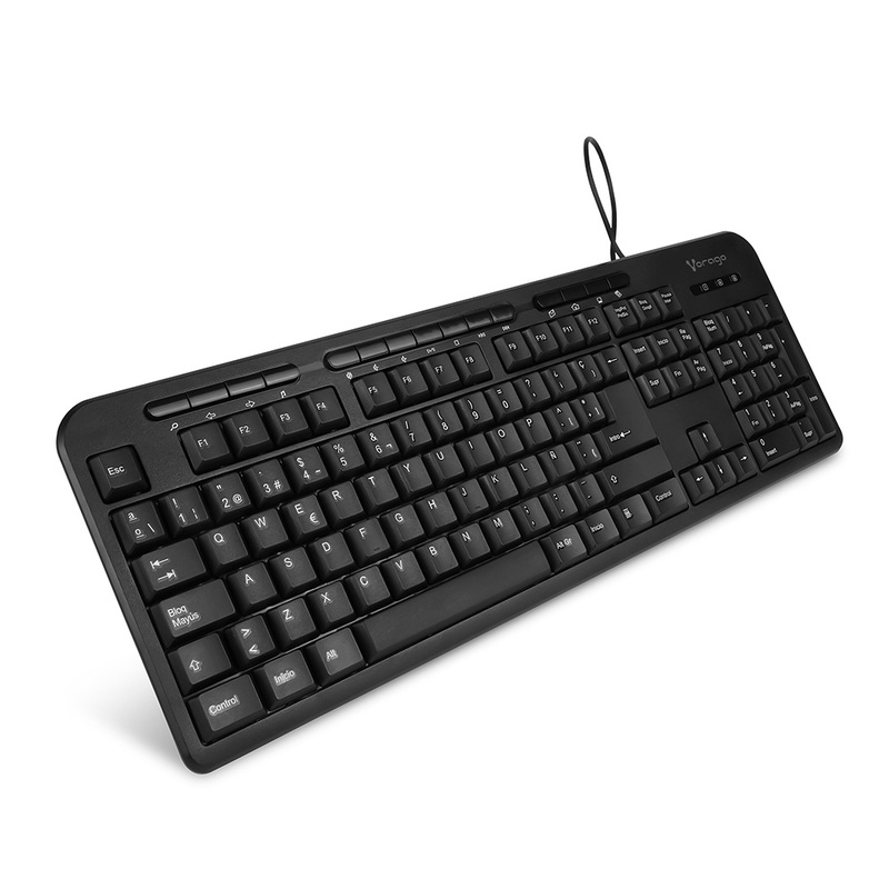 TECLADO VORAGO ALAMBRICO 105+15 TECLAS MULTIMEDIA USB ESPAÑOL KB-204