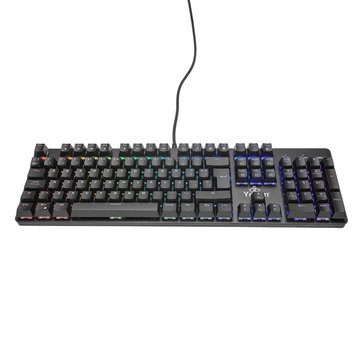 TECLADO GAMER YEYIAN YKM-ERGB-01 KUSARI MECANIC SWITCH ROJO RGB