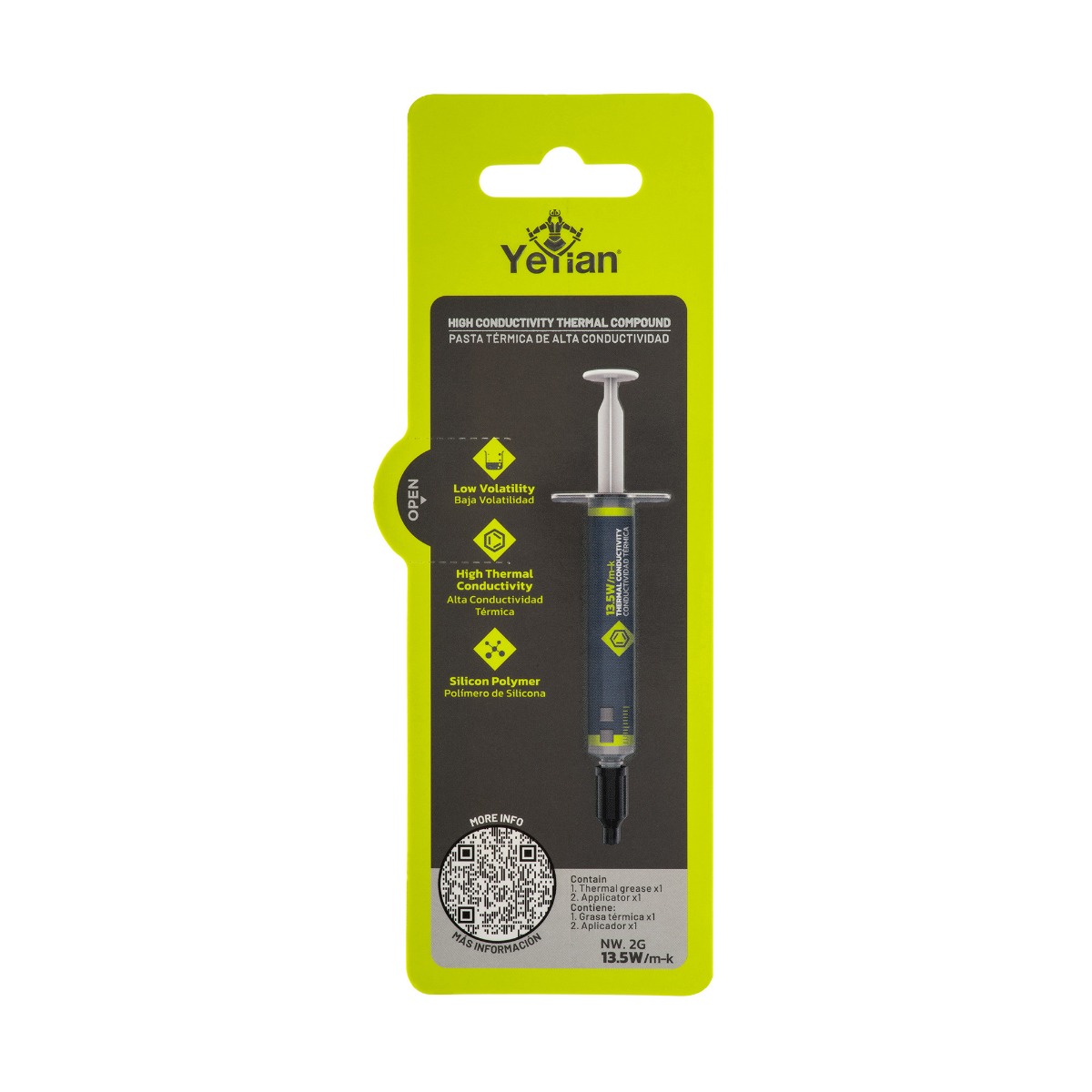 PASTA TERMICA YEYIAN YCT-PHTC-01 ALTA CONDUCTIVIDAD 13.5W/m-K, 2 G