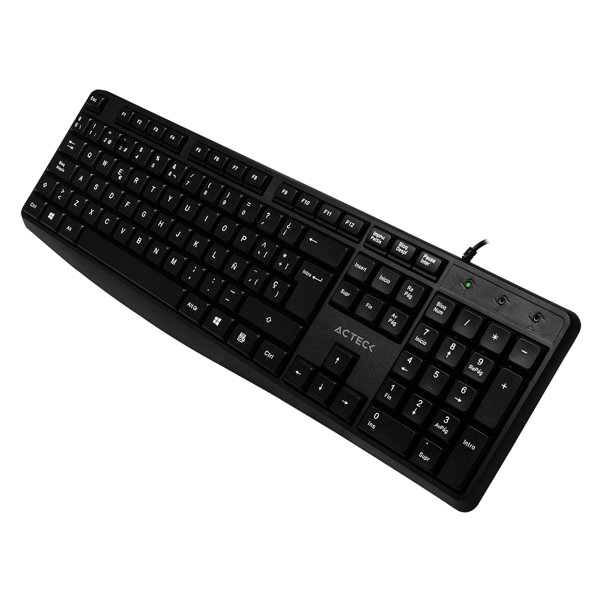 KIT ACTECK TECLADO ESTANDAR / MOUSE ALAMBRICO USB NEGRO AC-928984