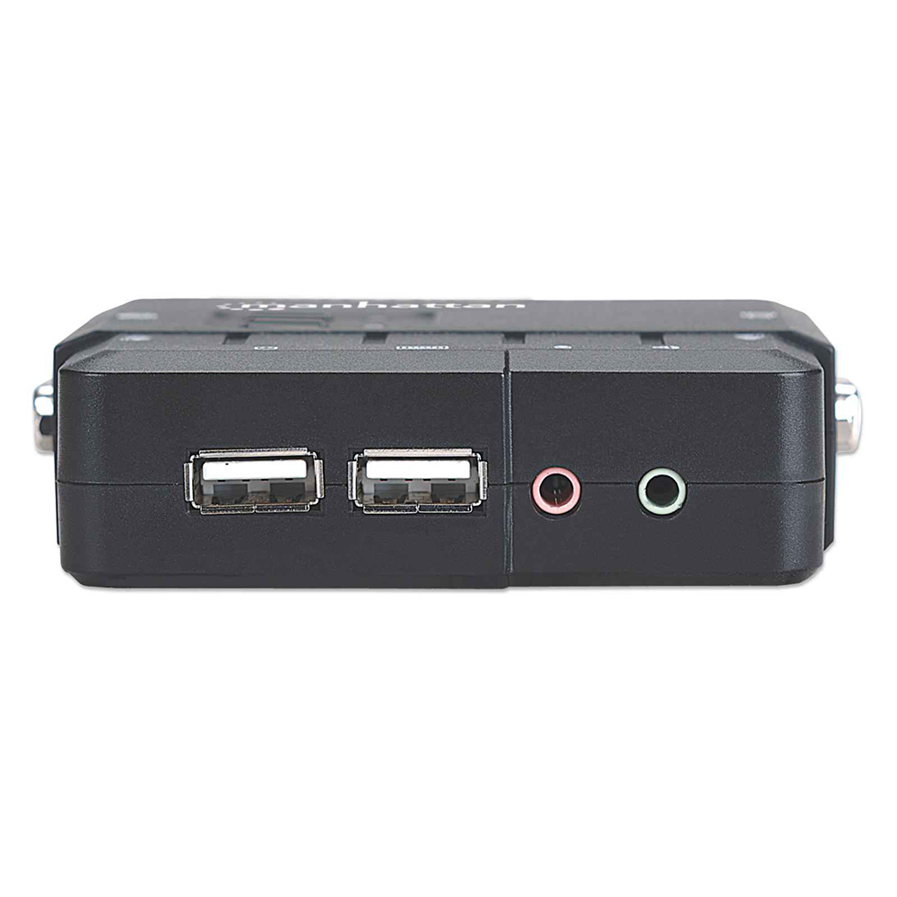 MUX KVM DESKTOP MANHATTAN USB 2:1 CON CABLES+AUDIO 151252