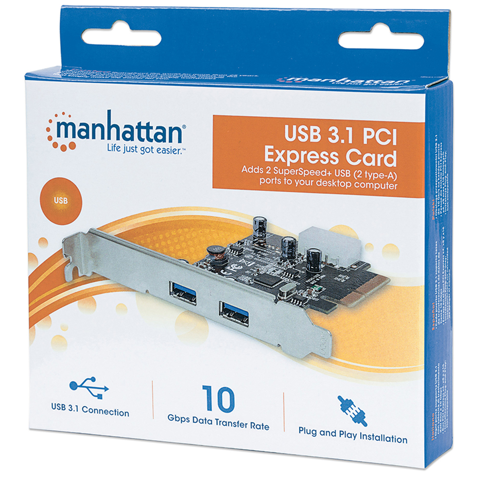 TARJETA USB 3.0 MANHATTAN PCI EXPRESS 2 PTOS 151795