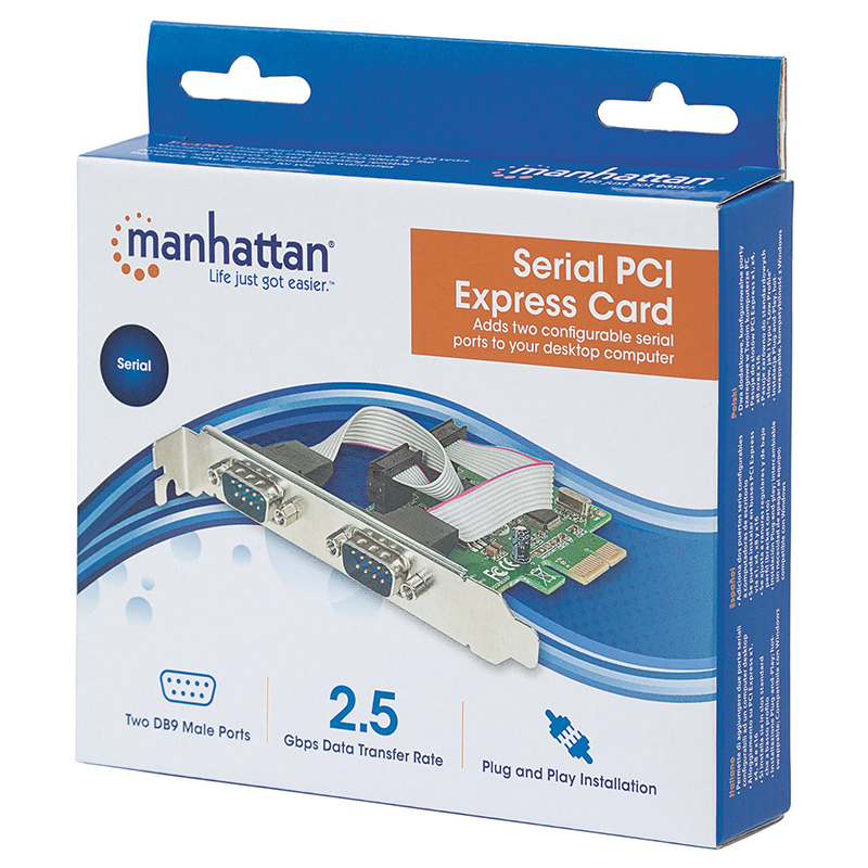 TARJETA SERIAL MANHATTAN PCI EXPRESS 2 PUERTOS 152082