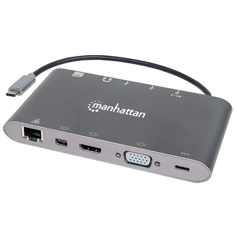CONVERTIDOR MANHATTAN 152808 VIDEO USB-C A HDMI/DPMINI/SVGA/RJ45/3.5MM