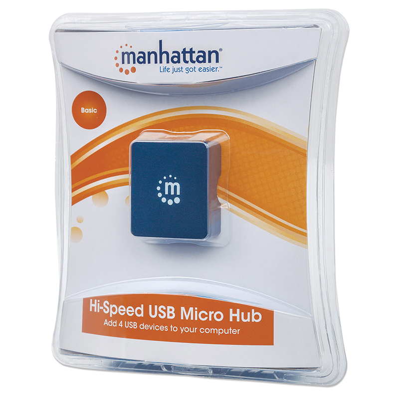 CONCENTRADOR HUB MANHATTAN USB V2.0 4 PTOS MICRO 160605