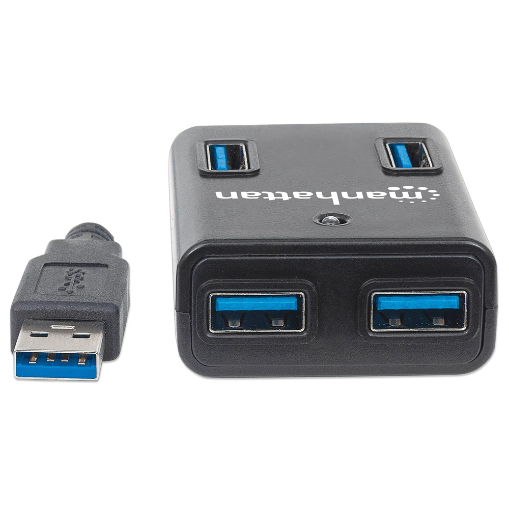 HUB USB V3.0 MANHATTAN 4 PTOS SUPER VELOCIDAD 162296
