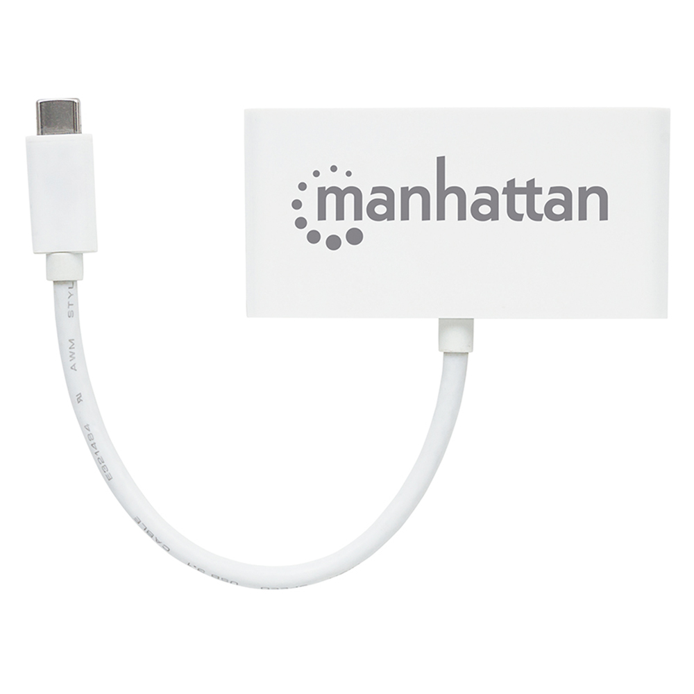 HUB USB-C MANHATTAN 3 PTOS AH S/FUENTE + 1 PTO CH 163552