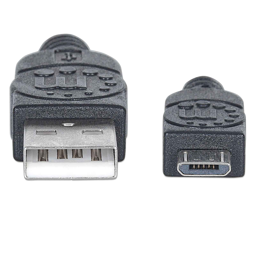 CABLE USB MANHATTAN V2 A-MICRO B  PVC 1.0M NEGRO 307161