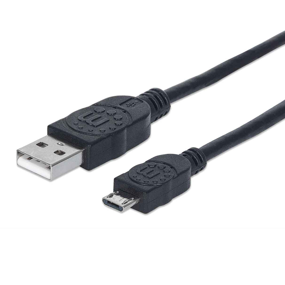 CABLE USB MANHATTAN V2 A-MICRO B  PVC 1.0M NEGRO 307161