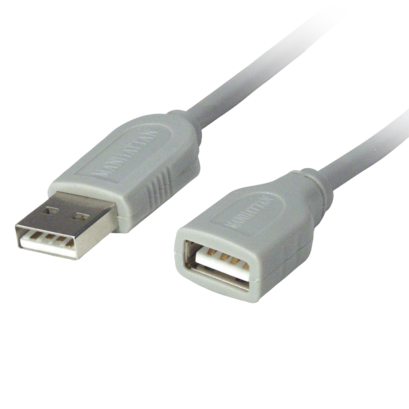 CABLE MANHATTAN USB A V1.1 EXTENSION 3.0M MACHO-HEMBRA GRIS 317238