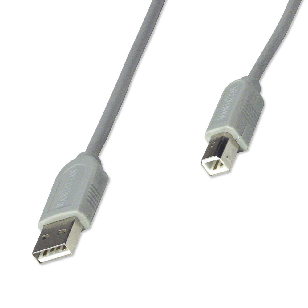 CABLE USB 1.1  MANHATTAN TIPO A -TIPO B 3.0M GRIS PLUG AND PLAY 317863