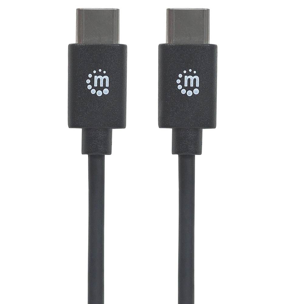 CABLE USB-C MANHATTAN CM-CM 1.0 MTS NEGRO 353342