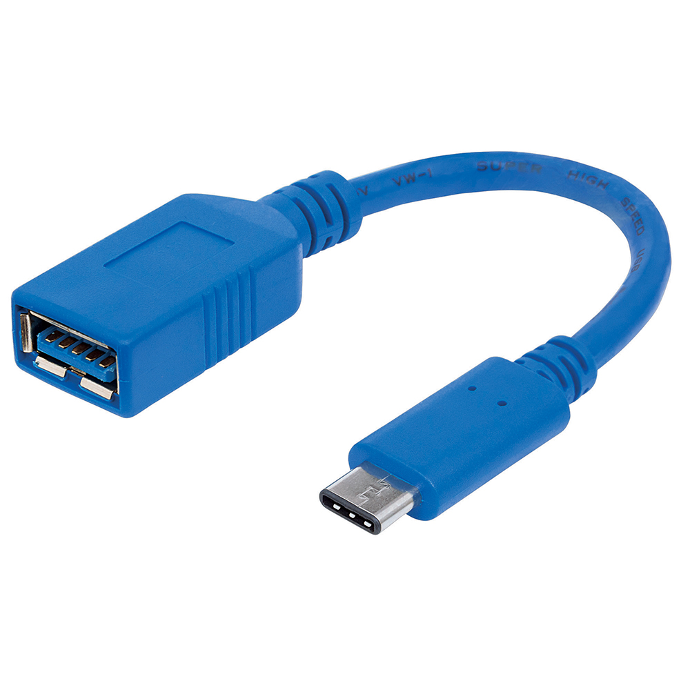 CABLE USB-C MANHATTAN CM-A HEMBRA 15CM AZUL 3AMP 353540