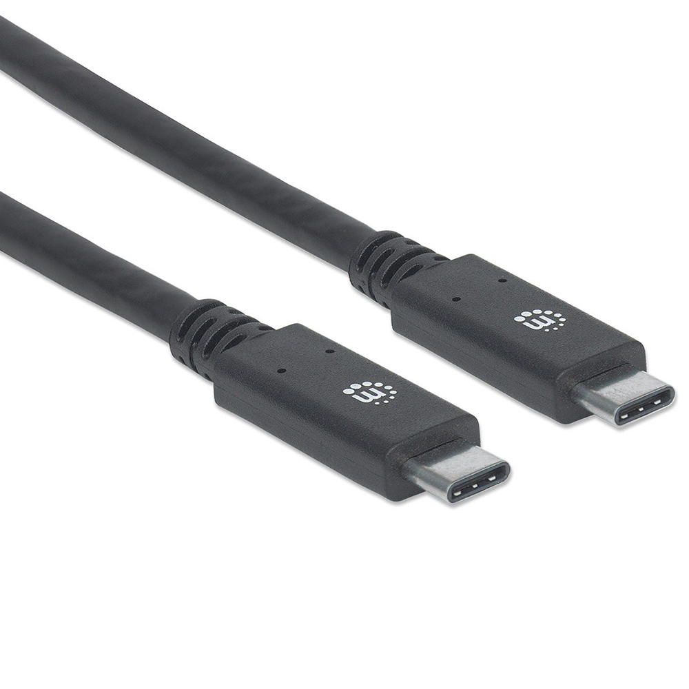 CABLE USB-C MANHATTAN V3.1, C-C 2.0M NEGRO 354905