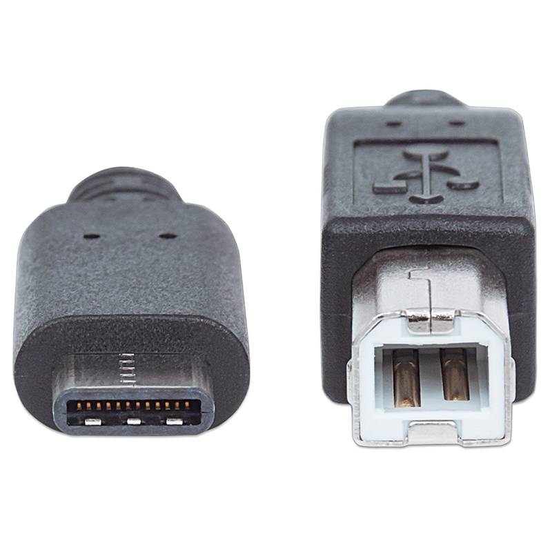 CABLE USB-C MANHATTAN V2.0 C-B M-M 2.0MTS NEGRO 3.0A 480MBPS 354950