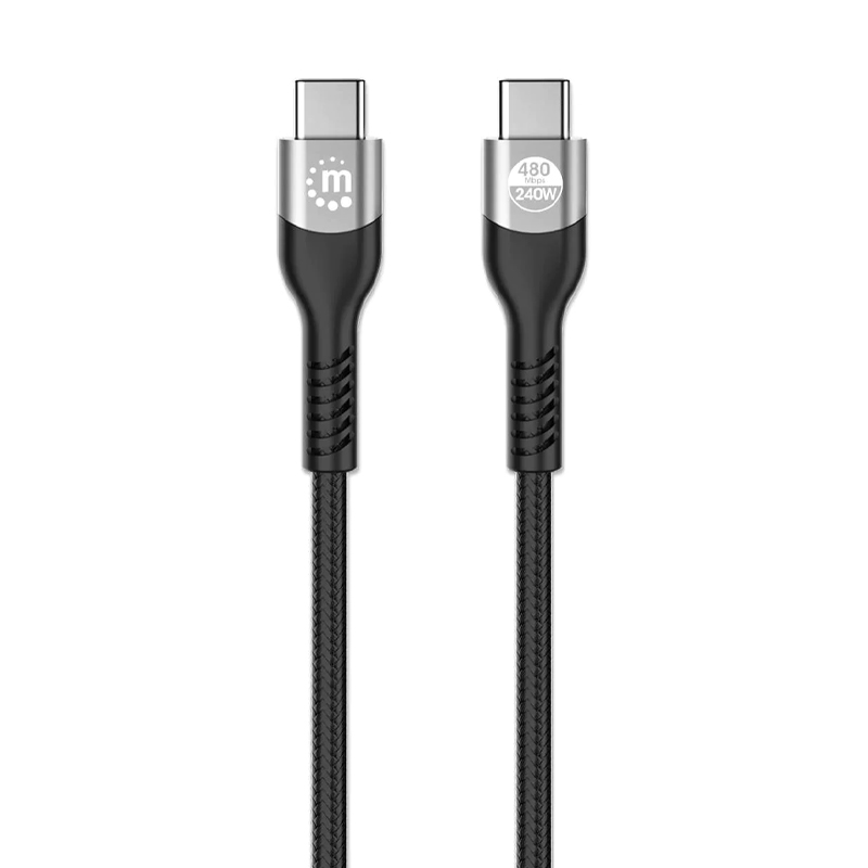 CABLE USB-C MANHATTAB V2.0, C-C 2.0M 480MBPS 240W NE 356367
