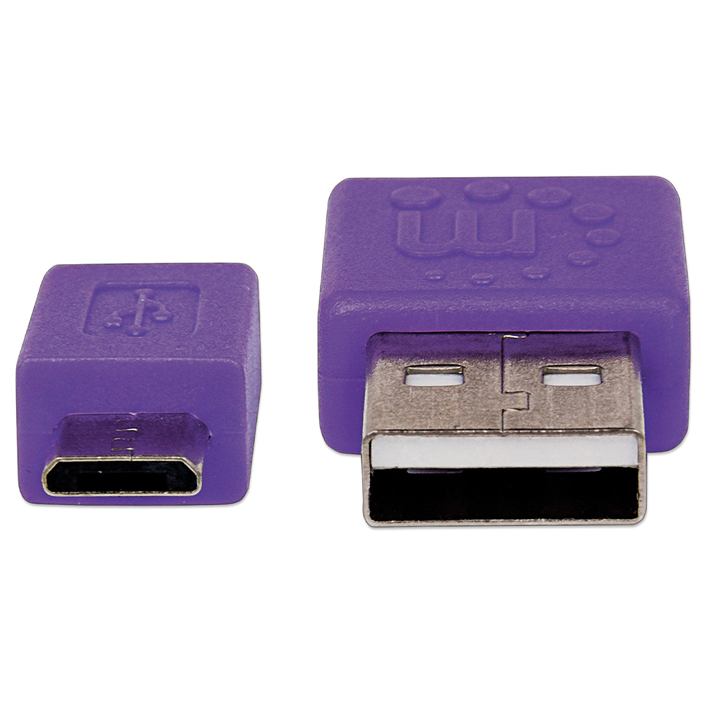 CABLE USB MANHATTAN V2.0 A-MICRO B 1.0M PLANO NEGRO/MORADO 391368