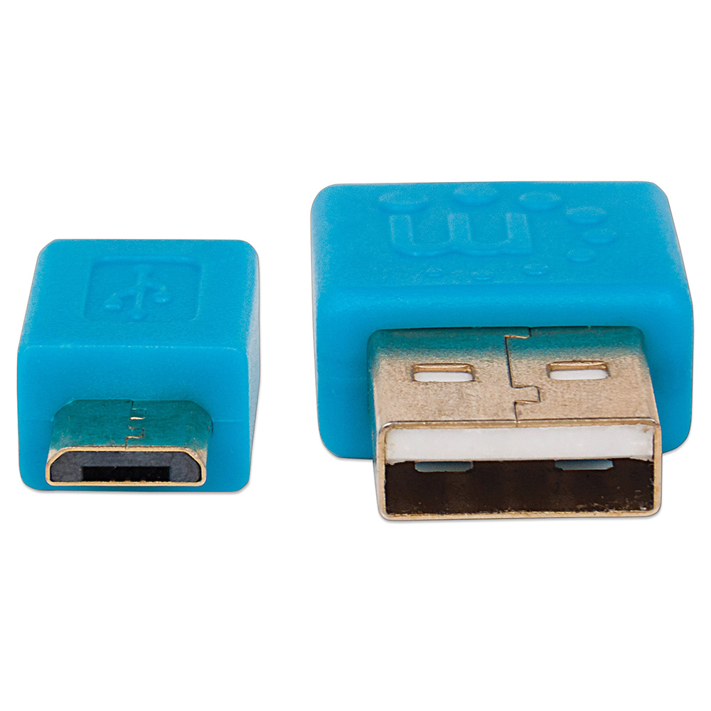 CABLE USB MANHATTAN V2.0 A-MICRO B 1.0M PLANO AZUL/AMARILLO 391436